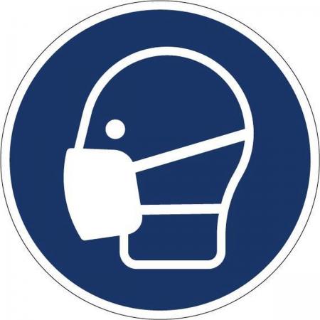 Sticker Mondmasker verplicht - Mondkapje Verplicht  - Corona - Ø200mm - 10 stuks